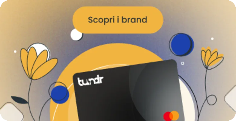 Illustrazione della Tundr Card attiva nell'app Tundr